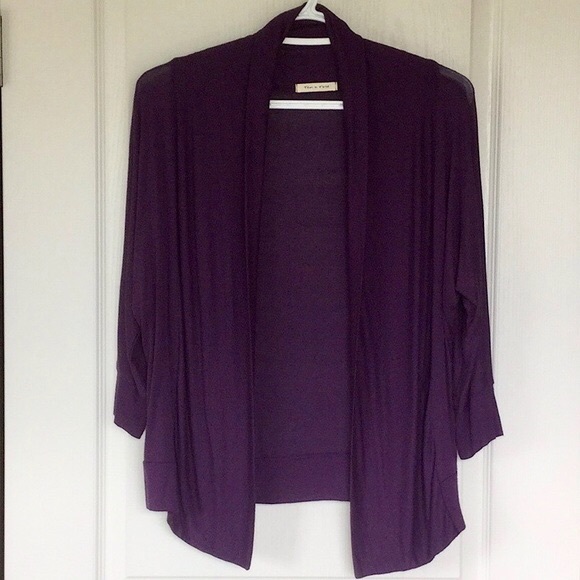 tea n rose - Open Front Cardigan - Purple - Picture 1 of 4